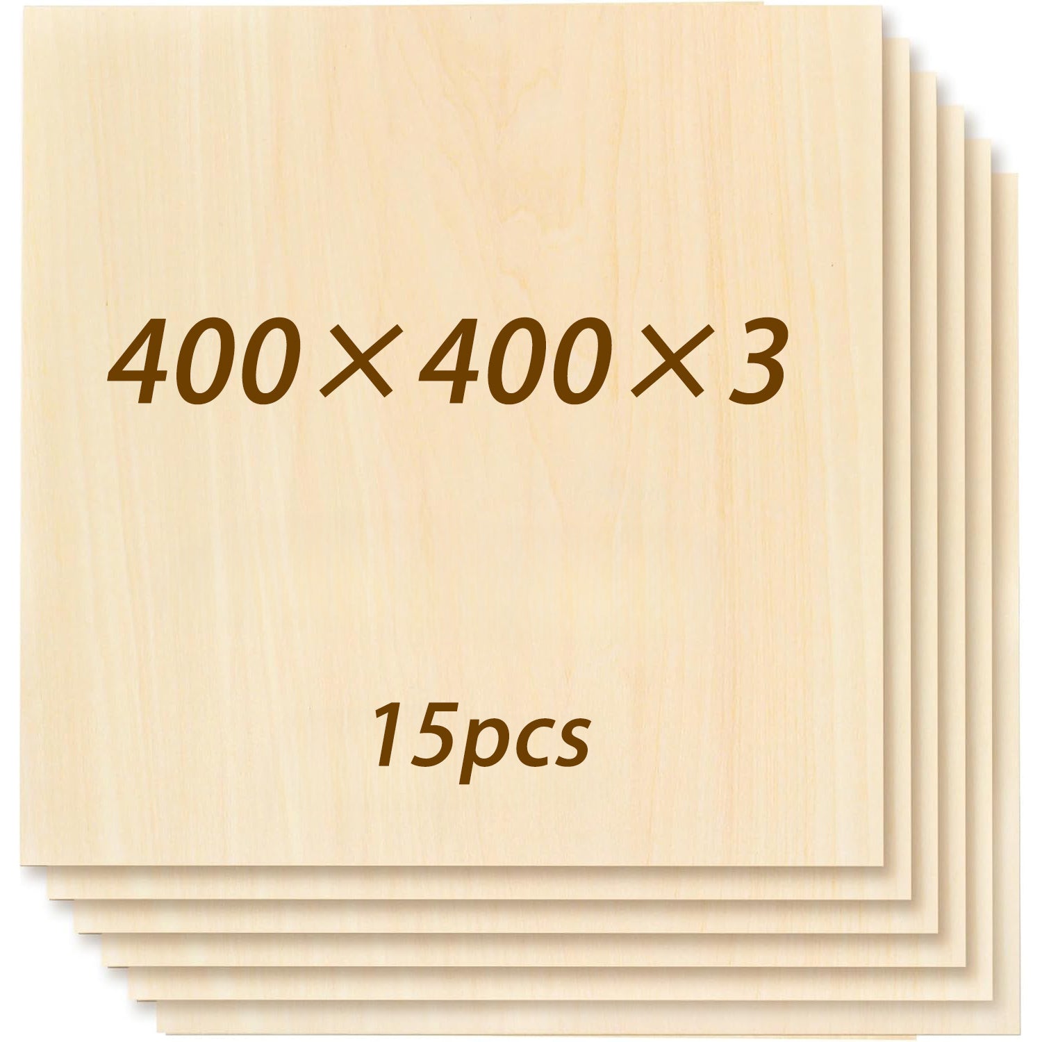 15 piezas de láminas de contrachapado de tilo TOCOME - Veta de madera natural, aptas para grabado láser, corte CNC, tallado de madera | Paneles de alta resistencia sin acabar con superficie lisa | Aptas para manualidades DIY, creación de maquetas, aficion