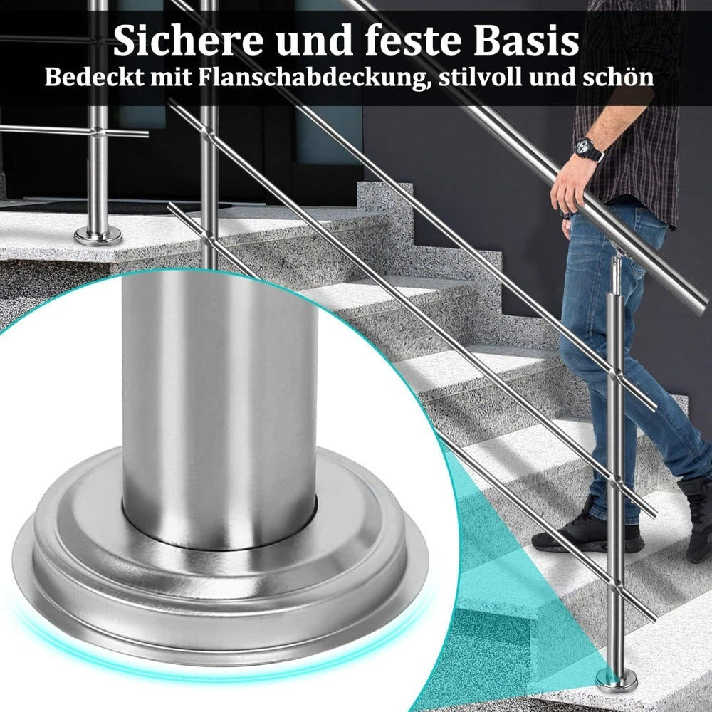 Kit de barandilla de escaleras en acero inoxidable para exteriores e interiores sin barras transversales