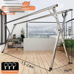 Tendedero grande, plegable y de alta resistencia con estructura de acero inoxidable y cuerda para tender - Secadora de ropa independiente para interior/exterior, adecuada para balcón, autocaravana, almacenamiento compacto, ahorro de espacio para apartamen