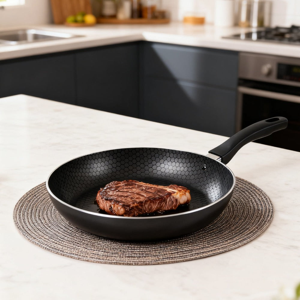 Sartén de cocinar | Sartén multifuncional para hogar | Sartén de aluminio sin revestimiento antiadherente | Exclusiva para inducción y cocina de gas | Utensilio de cocina universal de sartén plana
