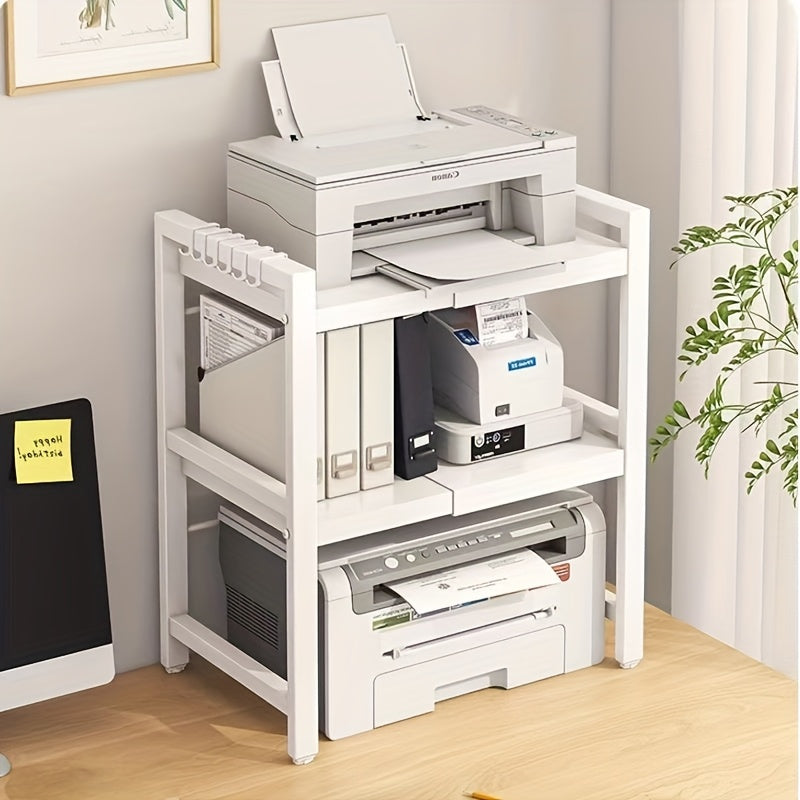 Soporte para impresora de escritorio para oficina archivos y equipos de impresión | diseño funcional