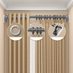 Barra de Cortina de Ducha, Antideslizante, Sin Taladro, de Acero Inoxidable, Extensible Telescópica, Anticorrosiva y Antideslizante, Barra de Tensión, Opción de Montaje en Pared, Uso Versátil, Diseño Moderno y Elegante | Característica Antideslizante, Cor