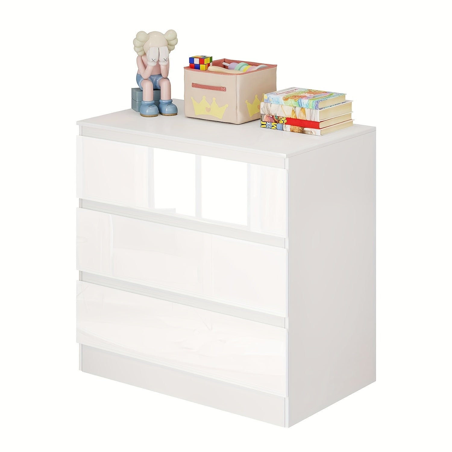 1 unidad de cajones de almacenamiento, cómoda, organizador de almacenamiento, muebles para el hogar, puede ser un tocador, gabinete de almacenamiento con 3 cajones, dormitorio, sala de estar, baño, blanco, 80X78X48Cm