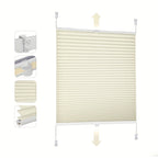 Persianas plisadas con cordón Sekey, aptas para - Cubiertas de ventana opacas sin taladro, de sujeción con abrazadera/tensadas, paneles de bloqueo con cordón para protección solar, sistema con cordón para dormitorios, persianas para el deslumbramiento