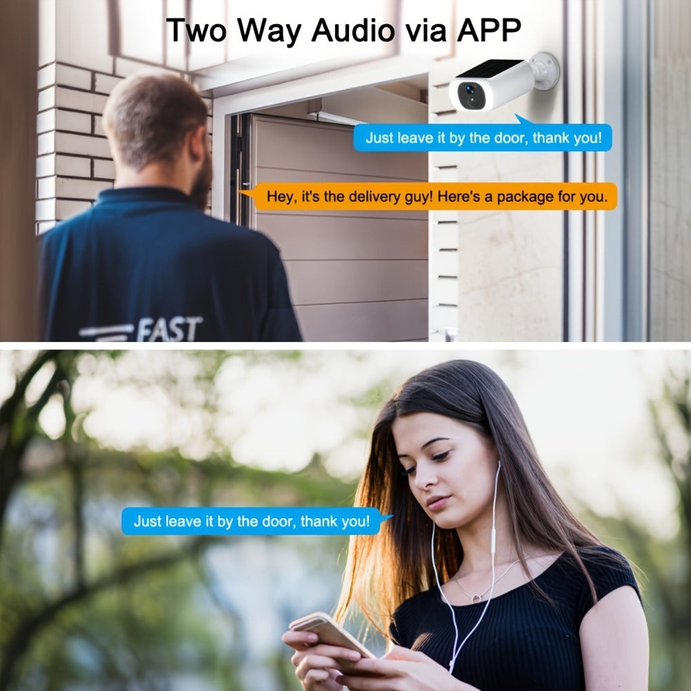 ANRAN 3MP Cámaras de Seguridad Solares Inalámbricas para Exteriores, Visión Nocturna a Color, Cámara de Vigilancia WiFi de 2.4Ghz para Seguridad en el Hogar con Panel Solar Incorporado, Audio Bidireccional, Compatible con Alexa