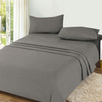 Juego de Sábanas Ligero Suave Fresca 4 Piezas para Cama de 90/105/135/150 cm – 100%Microfibra – Incluye Sábana Bajera Ajustable con borde elástico de 25 cm de profundidad, Sábana Encimera y 2 Fundas de Almohada – Suave, Transpirable y Confortable