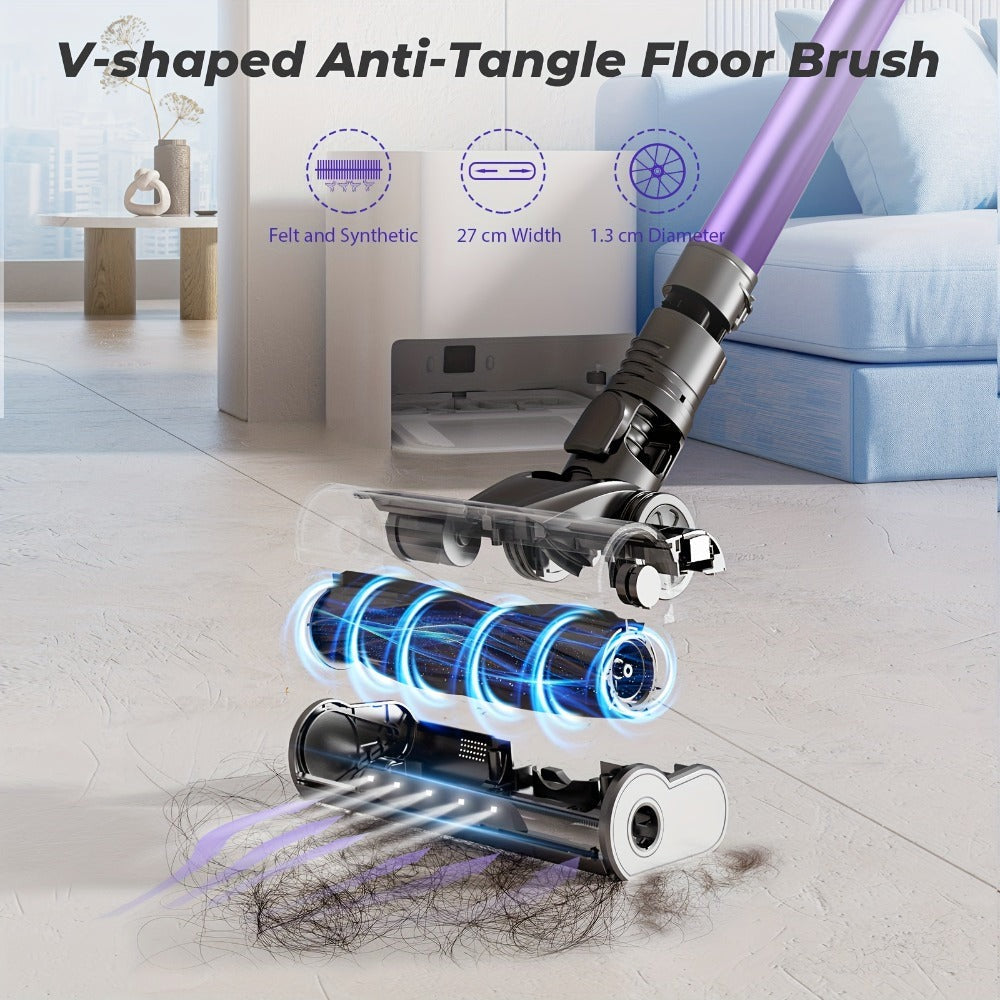 Aspiradora inalámbrica Yanhama/ 78000PA/ Aspiradora inalámbrica 8 en 1/ con cepillo antienredos/ 70 minutos de autonomía/ Aspiradora inalámbrica con pantalla LED/ Aspiradora de mano para pelo de mascotas, suelos duros, alfombras, limpieza de primavera del