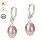 Caja de Regalo YAMI, Pendientes de Perlas de Agua Dulce para Mujer, Pendientes de Perlas de Agua Dulce, Blanco/Morado/, Pendientes de Plata Esterlina 925 Hipoalergénicos, Adecuados para Regalos de Joyería para Mujer en Cualquier Ocasión, Regalos de Cumple