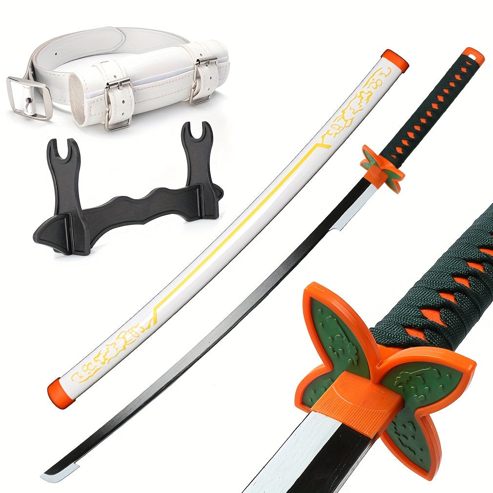 Espadas de samurái japonesas katana de 104.14 cm, múltiples estilos, hojas de madera no afiladas, con cinturones y fundas, regalo de Navidad, accesorios de cosplay para Halloween
