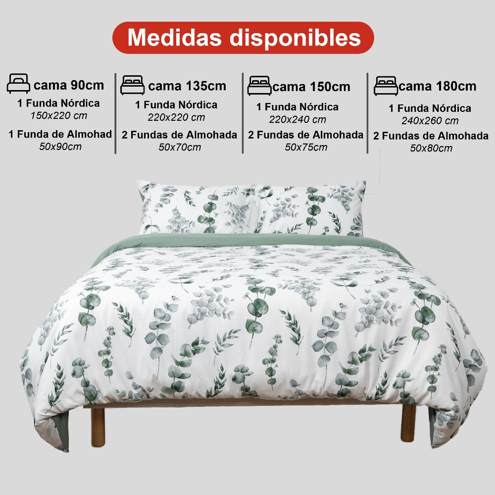 H HANSEL HOME Juego de Funda Nórdica Microfibra Transpirable – Set de Ropa de Cama con Funda de Edredón y Fundas de Almohada – Conjunto 2/3 Piezas para Dormitorio