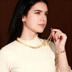 Set de dos piezas en plata 925 y oro (bracelete, collar), gramaje plateado de 10G, estilo hip hop urbano, regalo perfecto, hermosa caja de regalo gratuita