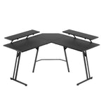 Escritorio de Esquina para Gaming 120x120cm, Escritorio en Forma de L, Mesa de Computadora para Oficina y Hogar, (con/sin Soportes para Monitor)