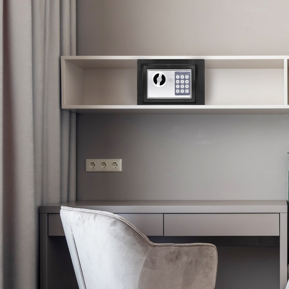 Caja Fuerte Digital Electrónica, Caja Fuerte de Pared, Caja de Dinero, Caja Fuerte Antirrobo con Llave, Caja Fuerte de Pared para Oficina, Hotel, Caja Fuerte Pequeña de Acero Premium para Hotel, Oficina, Negocios