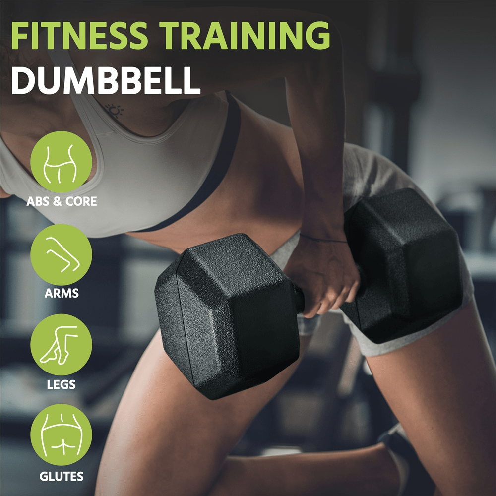 Juego de 2 Mancuernas Costoffs, Mancuernas de Hierro Fundido Hexagonales para Aeróbica, Gimnasia y Entrenamiento de Fitness