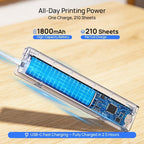 Impresora Térmica Inalámbrica A10A, Batería de 1800Mah, Impresora Móvil Compacta para Viajes, Oficina, Hogar, Incluye 10 Hojas de Papel Térmico. Compatible con Smartphones y Computadoras