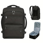 Mochila de Cabina Ligera Aprobada por Aerolíneas 45.72x35.56x20.32 cm - Funda para Portátil TSA-Friendly de 43.18 cm, Bolsillo Húmedo y Panel Trasero de Malla, Mochila de Viaje Plegable Unisex para Negocios, Gimnasio, Viaje con Funda para Carrito y Cremal