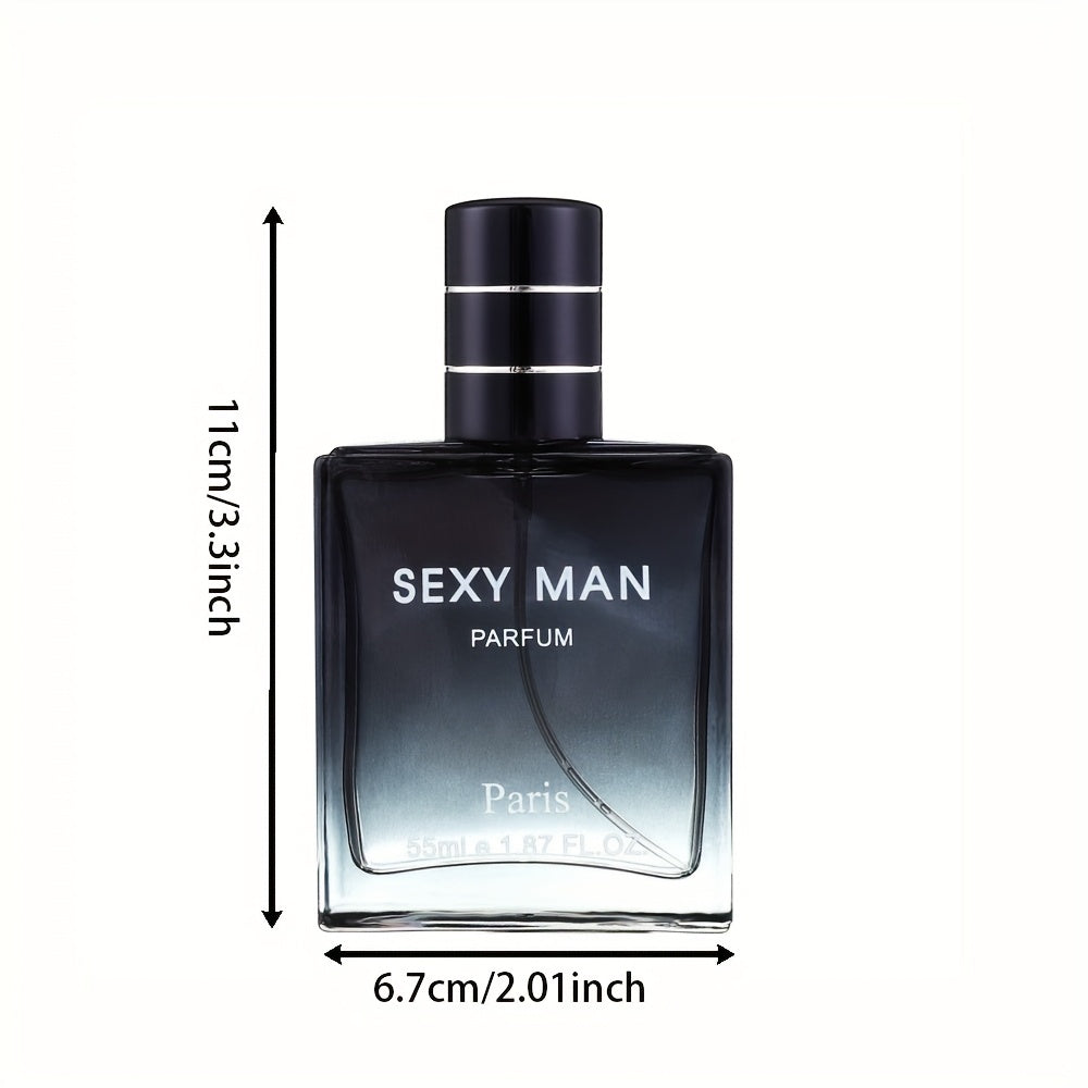 Perfume para hombre de 55 ml + 3 ml, colonia con notas de madera, leche, cítricos y ébano, desprende un aroma caballeroso y duradero, perfecto para citas, fiestas y para regalar, regalos de San Valentín