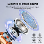 Auriculares Bluetooth | Audífonos Inalámbricos 5.3 con Bajo Profundo Estéreo, 36H de Reproducción & Caja de Carga LED, Micrófonos Reductores de