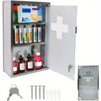 Botiquín con compartimentos, botiquín hecho de vidrio esmerilado con puerta magnética y caja de medicamentos para colgar llaves
