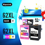 Pack de 2 Cartuchos 62XL 62 XL Multipack Compatibles para Impresoras HP 62, para Envy 5540 5544 5545 5548 5640 5646 7640 OfficeJet 200 5740 5742 5744 (Color )