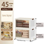 Locker infantil extragrande de 45 cm con puertas con ruedas - Taquilla plegable para dormitorio y guardería para guardar desorden, documentos, juguetes, bocadillos y cajones de plástico para almacenamiento, locker infantil multicapa