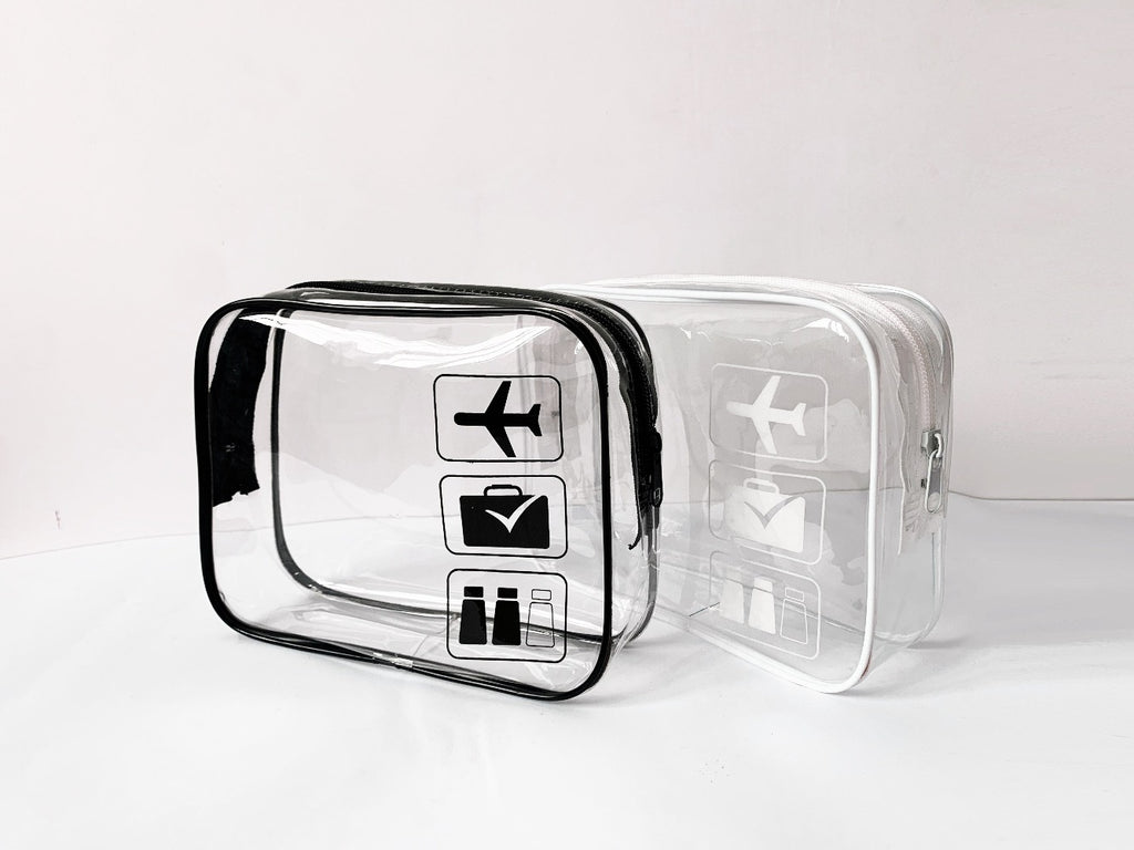 Neceser Transparente Aprobado por la TSA, Tamaño Cuarto para Equipaje de Mano en Aeropuertos, Diseño Transparente para Fácil Visualización, Ideal para Artículos de Cuidado de la Piel y Maquillaje, Equipaje de Mano para Aeropuerto | Aspecto Elegante | Adic
