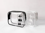 Neceser Transparente Aprobado por la TSA, Tamaño Cuarto para Equipaje de Mano en Aeropuertos, Diseño Transparente para Fácil Visualización, Ideal para Artículos de Cuidado de la Piel y Maquillaje, Equipaje de Mano para Aeropuerto | Aspecto Elegante | Adic