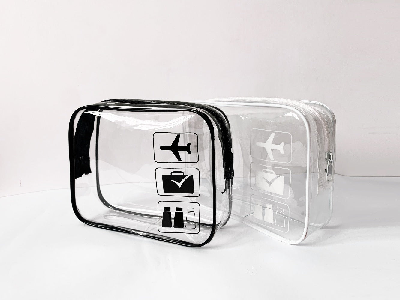 Neceser Transparente Aprobado por la TSA, Tamaño Cuarto para Equipaje de Mano en Aeropuertos, Diseño Transparente para Fácil Visualización, Ideal para Artículos de Cuidado de la Piel y Maquillaje, Equipaje de Mano para Aeropuerto | Aspecto Elegante | Adic