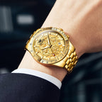 Reloj OLEVS para Hombres Relojes de Acero Inoxidable Lujo Cronógrafo Multifunción con Fecha Clásico Reloj de Negocios para Hombres Regalo para Hombres