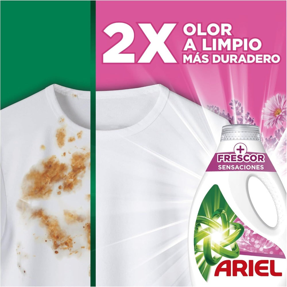 Ariel Detergente Liquido Sensaciones 24+6 Lavados 2botella*1350ml /4botellas*1350ml
