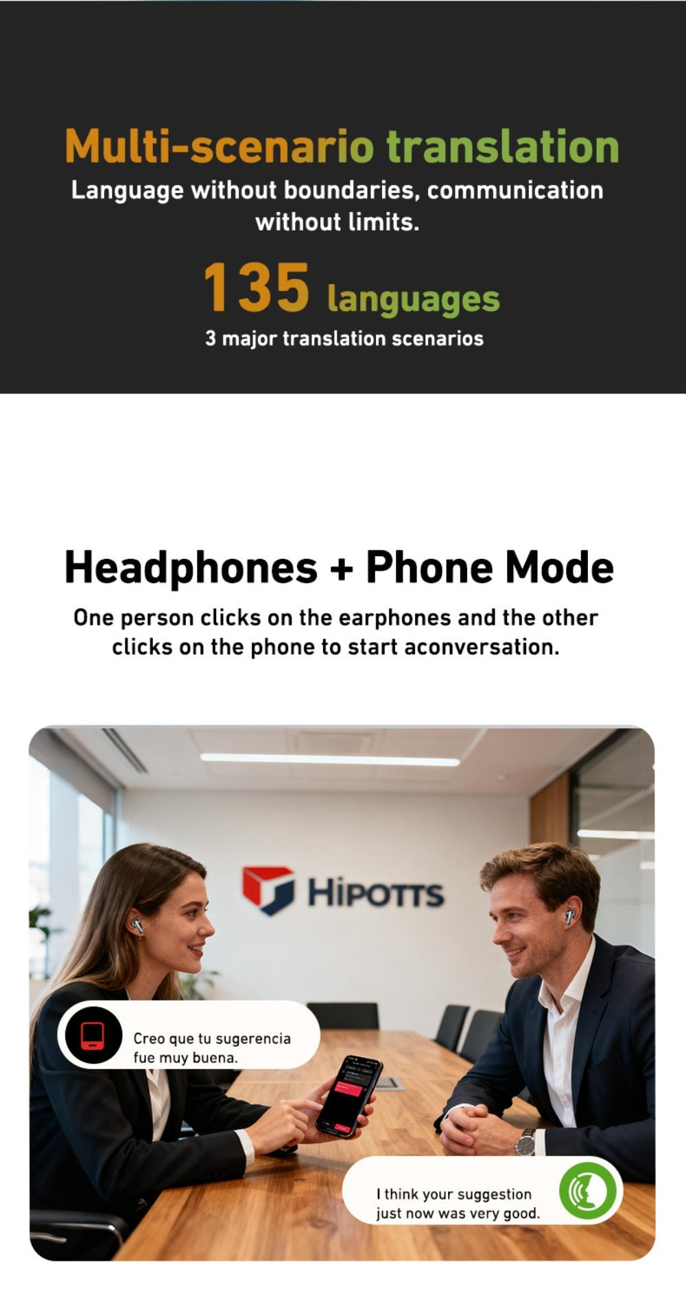 Auriculares Inalámbricos HTC NE48 con Estuche Deslizante OWS, Auriculares con Traducción Inteligente AI, Batería de Larga Duración de 30 Horas, Pantalla Táctil a Color, Baja Latencia, Micrófono con Cancelación de Ruido. Ideales para Música, Trabajo, Regal