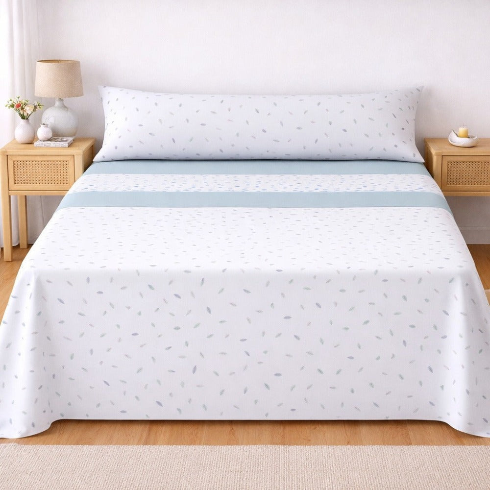 Juego de Sábanas Microfibra 100% Poliéster, Suaves y Frescas para Verano, Estampadas, incluye Bajera -Encimera-1 o 2 Funda de almohada, Camas 90/105/135/150/180 cm,