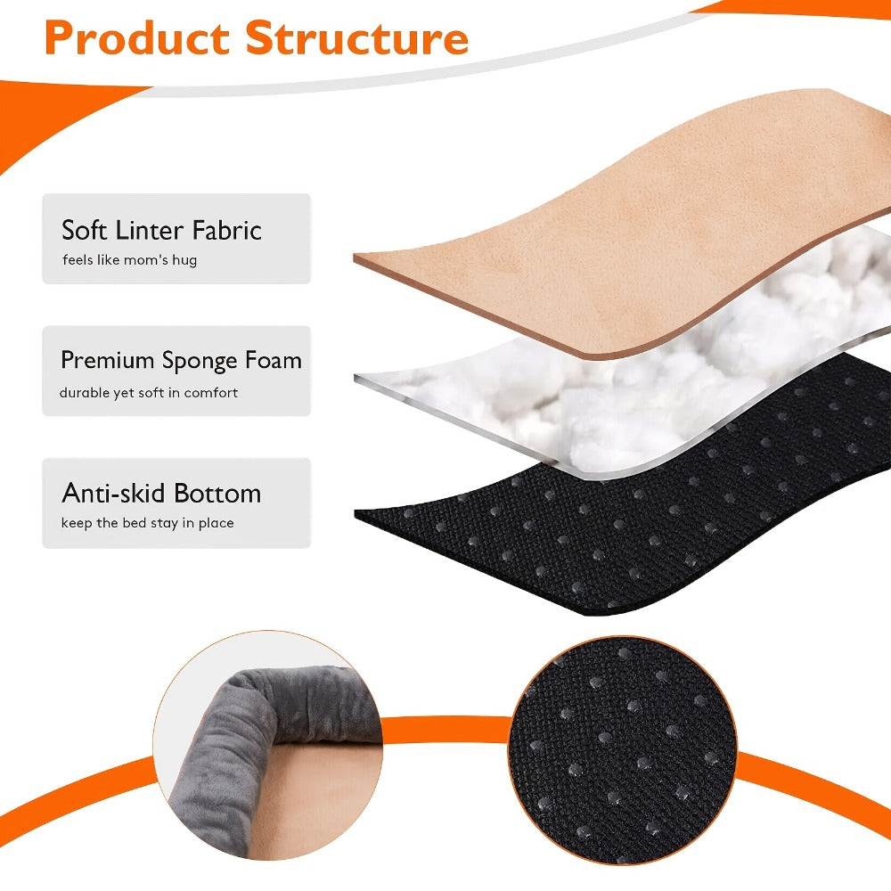 Cama ortopédica extragrande para perro, cama para mascotas de espuma de esponja, con funda lavable con cremallera, sofá tumbona para perros, para perros grandes y jumbo, regalo de juguete con chirrido, XL-3XL