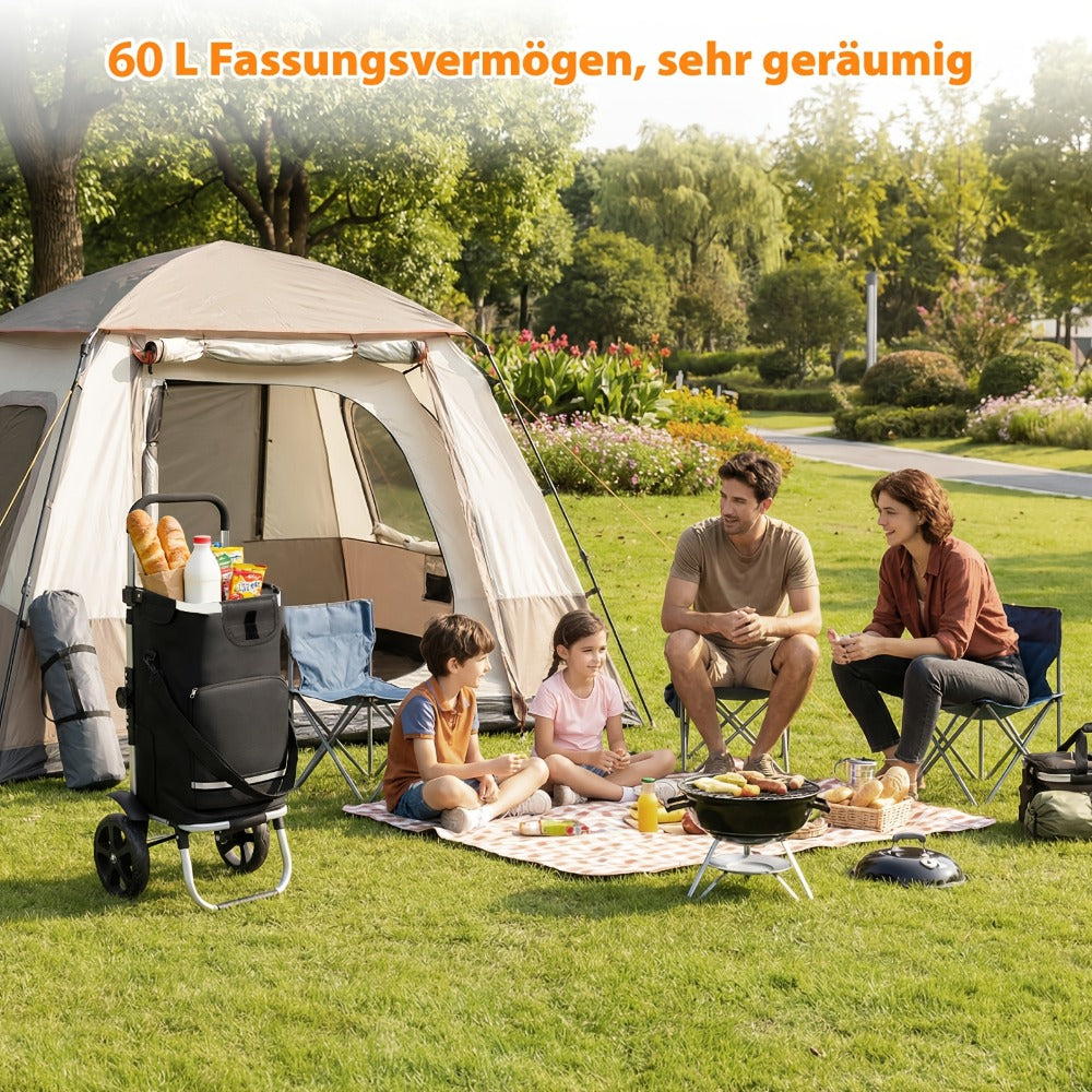 Carrito de compras plegable ajustable plegable | Supermercado camping y transporte diario