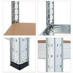 Estantería Metálica Almacenaje de Acero Galvanizado con 5 Baldas de MDF, Plata, 180x90x40cm Modular, Baldas Ajustables, trastero, Garaje.