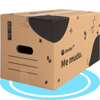 Caja Cartón para Mudanzas y Almacenaje Ultra Resistentes con Asas, Cartón Resistente de Máxima Durabilidad, Tamaño Ideal para Mudanzas y Almacenaje de Libros, Objetos y Ropa, Asas Laterales para Manejo Fácil y Seguro - packer PRO