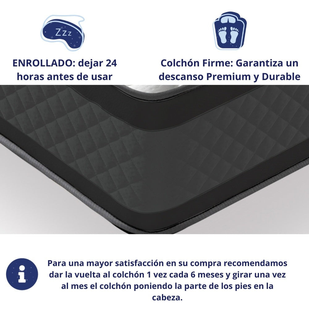 Colchón ANATÓMICO PREMIUM Visco | Alto 20cm | Firmeza Alta Ideal para Molestias de Espalda | Doble Cara Invierno-Verano | Ultra Transpirable | DAGOSTINO HOME