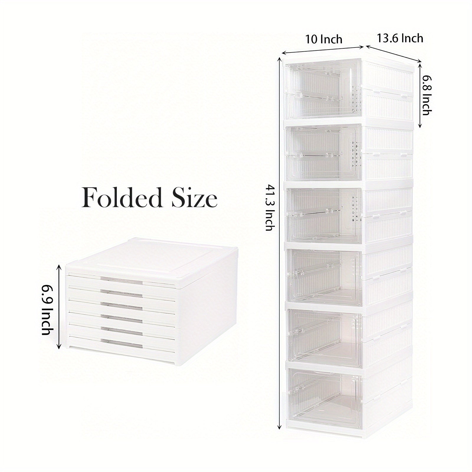 Cajas de zapatos apilables, contenedores de almacenamiento de plástico grueso de 6/9 niveles – Estante de zapatos plegable y abatible con diseño de tapa abatible, no requiere montaje, diseño vertical que ahorra espacio, apto para zapatillas/botas/tacones