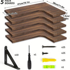 3 piezas/5 piezas de estantes flotantes, estantes de pared con soporte de acero reforzado, una sola capa que puede soportar 18 kg, fácil de instalar, estante colgante adecuado para cocina/baño/sala de estar/dormitorio