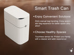 Papelera Inteligente con Tapa para Baño, Blanca, Productos de Almacenamiento para el Hogar, Recomendada para Cocina, Baño y Dormitorio