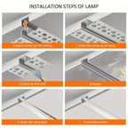 Perfil de canal de aluminio LED | Longitud de 2 m, ancho total de 6 cm | Ranura de 2.3 cm | Riel de montaje empotrado profundo | Sin fuente de luz | Ideal para montar tiras LED en techos, gabinetes, estantes, iluminación de cocina