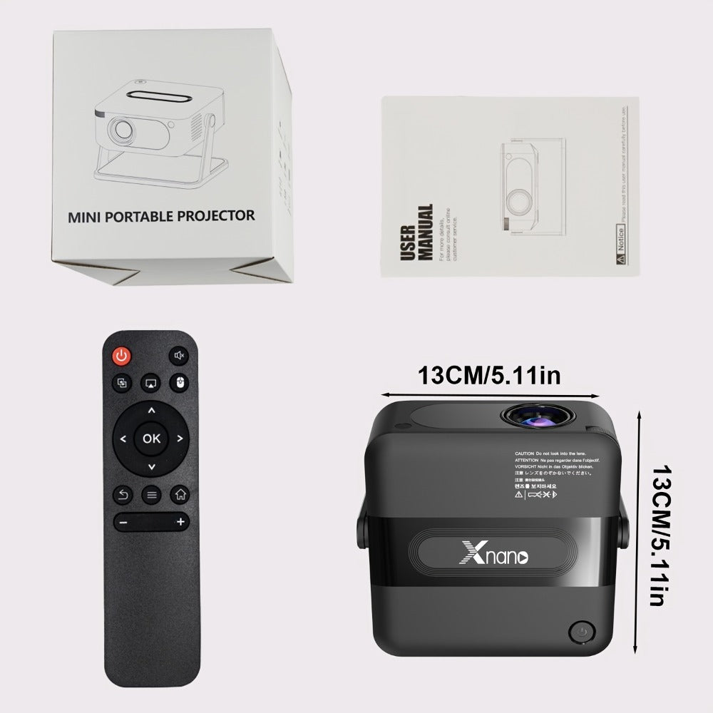 Proyector Portátil Inteligente con Android 11 Integrado, WiFi y Bluetooth 5.0, Control por Voz, 130 Lúmenes, Soporte 4K y 720P Nativo, Compatible para Cine en Casa, Proyector para Cama, Oficina, Proyector Portátil