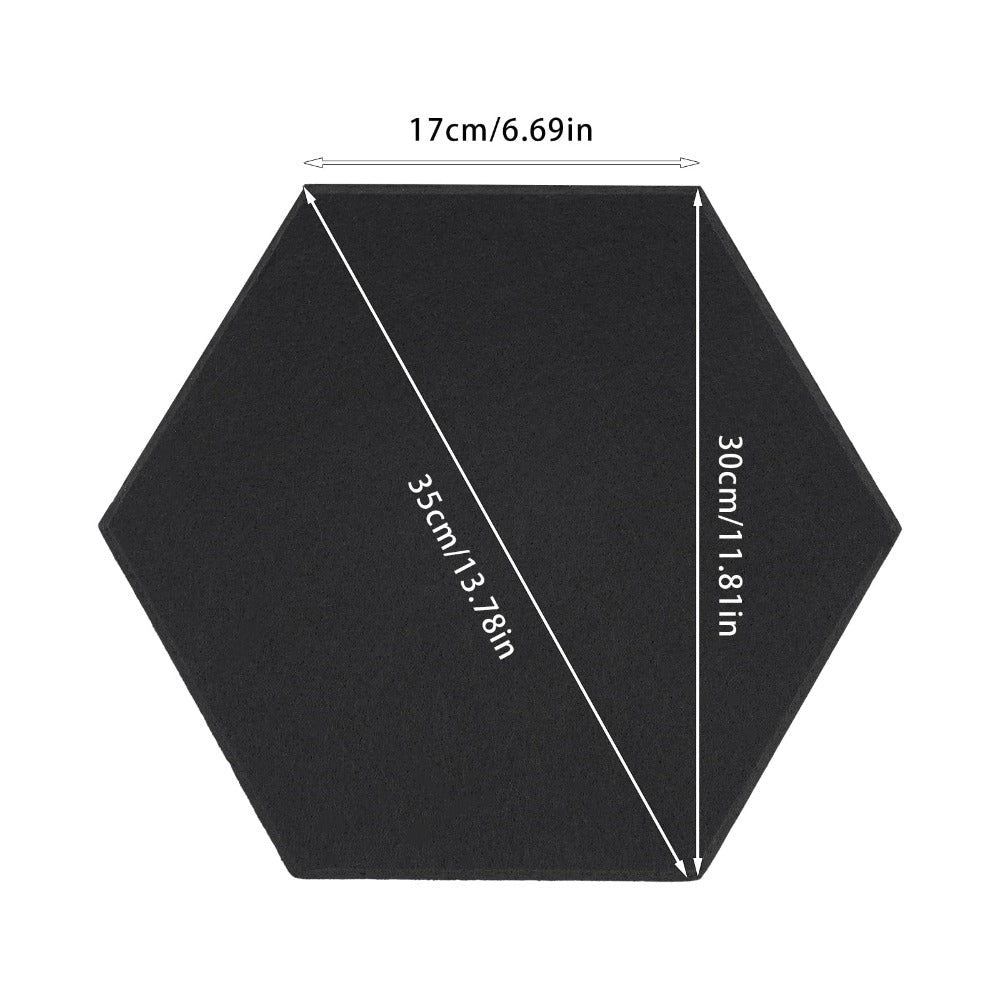 12 Paneles Acústicos Autoadhesivos | Paneles de Pared Insonorizados Hexagonales de Espuma Acústica de 30*35cm Fibra de Poliéster para Estudios de Grabación Negro