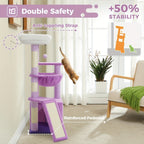 Árbol para Gatos de Interior PAWZ con Gran Apartamento, 1 Tablero de Sisal, 3 Postes Rascadores, Torre Rascadora para Gatos con Hamaca Grande y Percha de 90cm