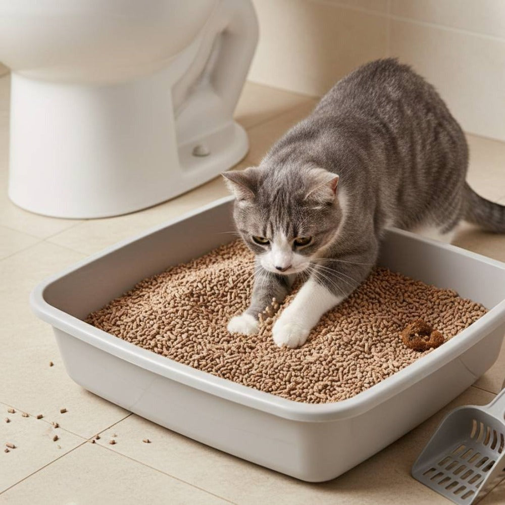 La arena para gatos se aglomera en segundos Arena para gatos vegetal Arena para gatos desodorizada, sin polvo y sin mezcla Suministros para mascotas fáciles de almacenar - 1 bolsa Varios sabores