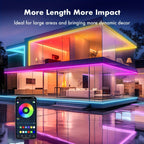 30m/20m/15m/10m/5m Luces LED Neon Flexibles Inteligentes con Control por App/Mando, Alta Calidad, Regulables, Lámpara RGB para Exteriores, Sincronización Musical o DIY, Función Temporizador para Habitaciones, Regalos