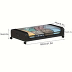 Caja de Almacenamiento Debajo de la Cama con Ruedas - Contenedor Organizador a Prueba de Polvo de Gran Capacidad, Adecuado para Edredones, Ropa, Juguetes y Diversos Artículos, con Ruedas para un Fácil Acceso, Asa Plegable para un Fácil Transporte, Solució