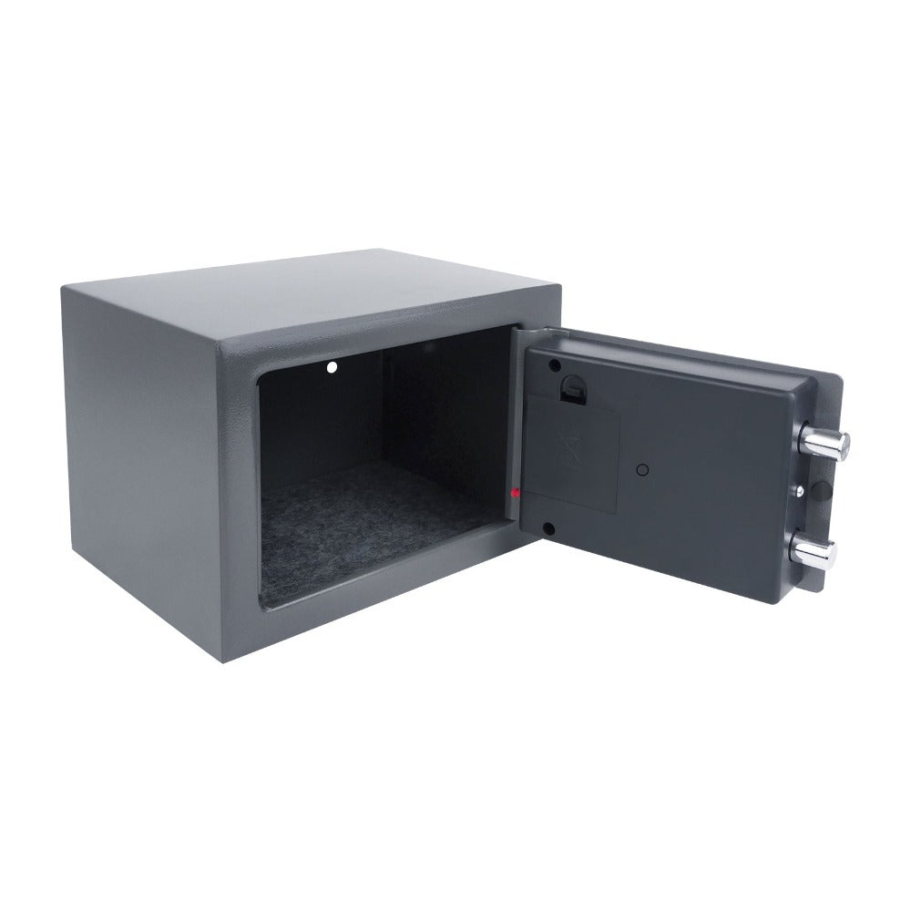 Caja Fuerte Electrónica Digital de Seguridad con Cerradura de Contraseña y Llave, Caja de Depósito de Dinero en Efectivo, Acero Resistente con 2 Llaves para Oficina, Hogar, Hotel, Montaje en Pared o Suelo