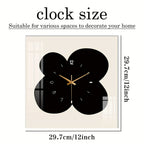 Reloj de pared floral - Pieza de arte única hecha a mano | Reloj de cristal cuadrado de 12 pulgadas | Movimiento silencioso sin tictac | Funciona con pilas | Decoración moderna para el hogar | Ideal para salas de estar, dormitorios y oficinas | Reloj anal