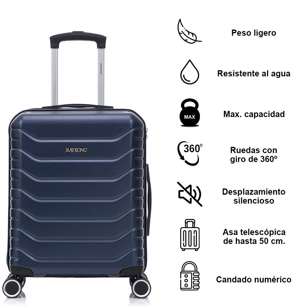 Juego de 3 Maletas 55x40x20cm ABS+Policarbonato | Maleta Mediana Expandible 66x45x27.50 - 30cm Extendido - 23kg | Neceser 29cm | Semirrígida trolley 4 ruedas giratorios a 360º cierre numérico - Negro/AzulMarino/RosaDorado/Turquesa/Menta/Verde/Amarillo/Ros